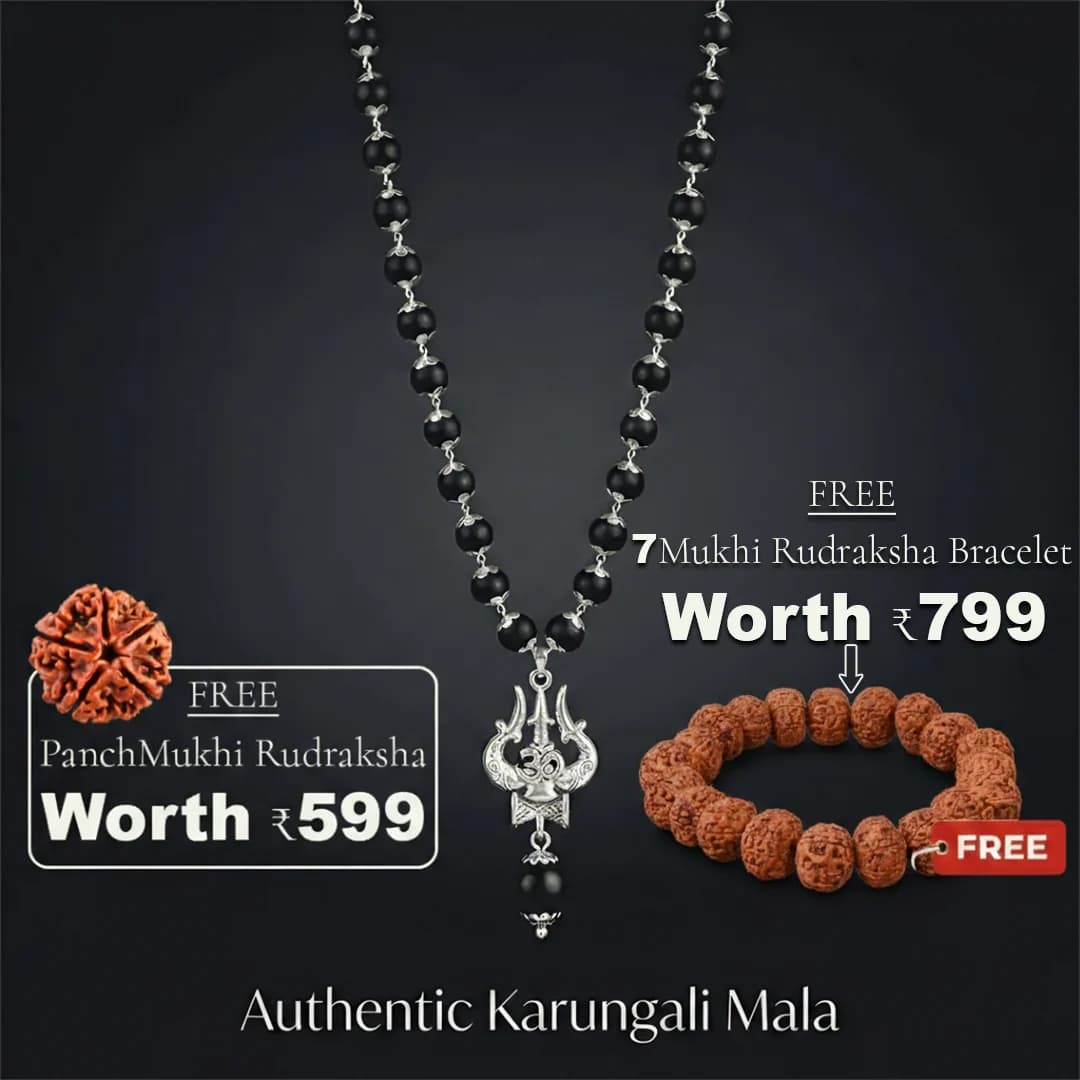 OM Shiva Trishul Karungali Mala